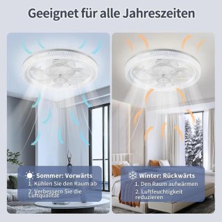 Ventilador Techo LED 70W con Lámpara Cristal