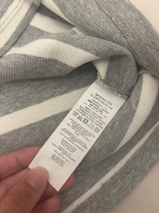 Falda canalé gris y blanco Easy Wear