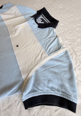Polo Tommy Hilfiger original a rayas azul y blanco