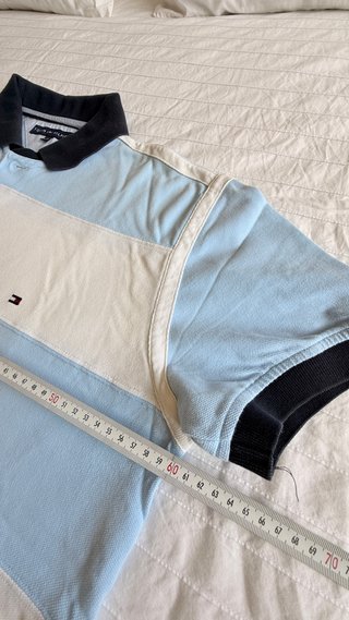 Polo Tommy Hilfiger original a rayas azul y blanco