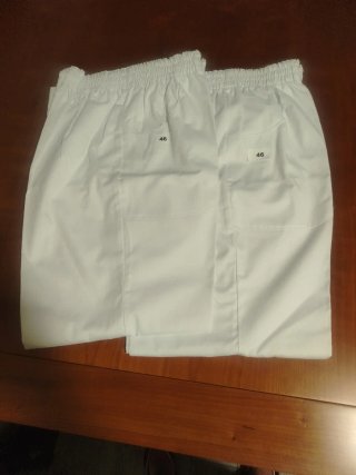 2 unidades Pantalón de trabajo blanco talla 46