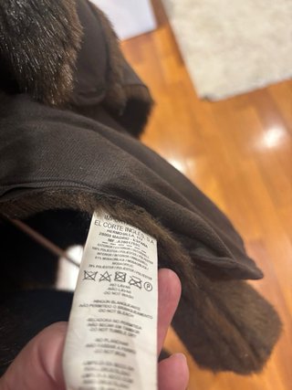 Cappotto in pelle scamosciata e pelo marrone