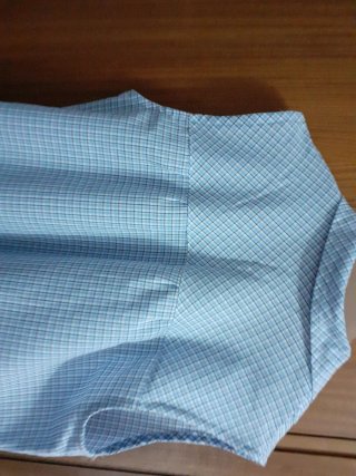 Bata verano mujer cuadros azules sin mangas