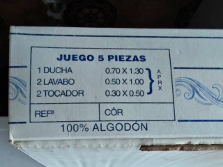 Juego 5 Toallas Algodón Azul