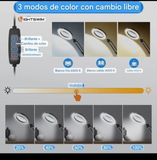 NUEVA! Lampara-lupa LED regulable, multiposición