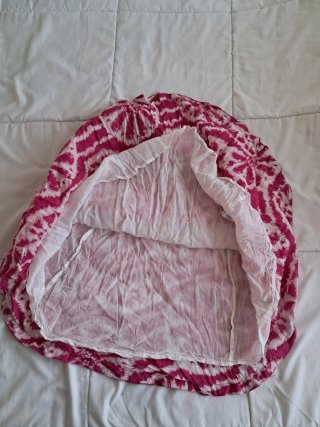 Vestido Algodón Estampado Rosa y Blanco niña
