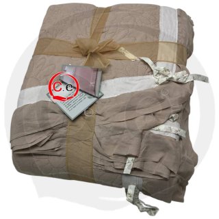 Trapuntino grigio e beige con fiorellini