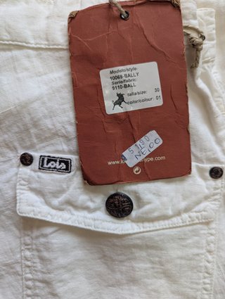 Pantalón Lois Señora Lino Blanco Talla 30