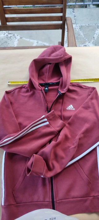 Felpa Adidas con cappuccio zip colore Bordeaux