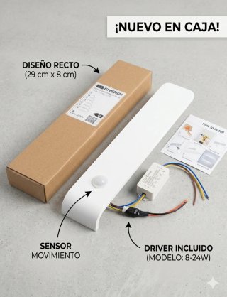 Aplique LED Recto 12W con Sensor