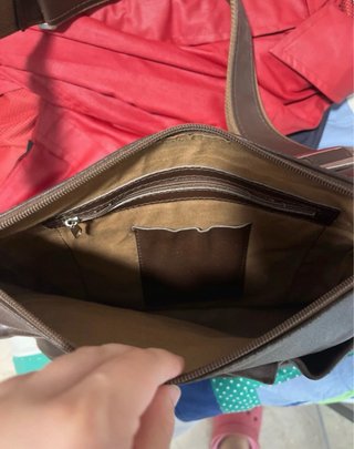 Bolso de piel auténtica marrón