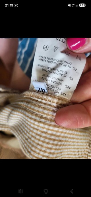 Pantaloni fantasia Vichy beige