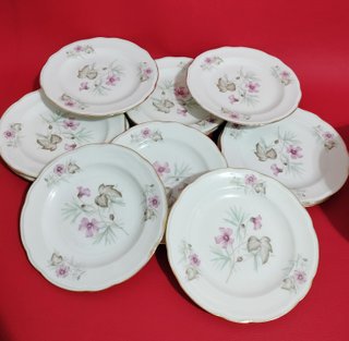 Platos de postre Limoges porcelana floral