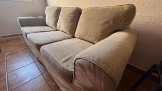 Sofá Erktop 3 plazas tela beige