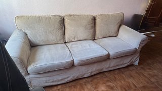 Sofá Erktop 3 plazas tela beige