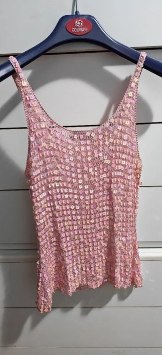 Top donna Network rosa paillettes Taglia S/M