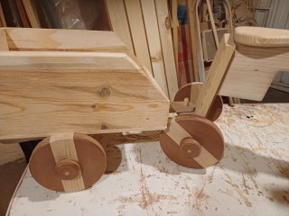 Tractor y remolque madera artesanal infantil
