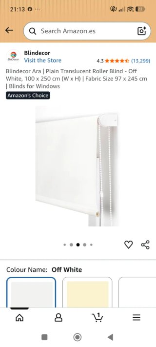 Estor Enrollable Blindecor Transparente Blanco