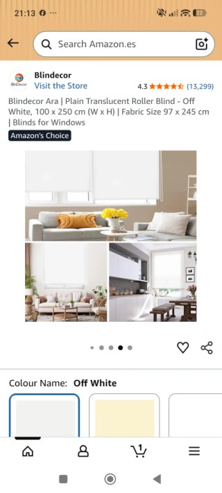 Estor Enrollable Blindecor Transparente Blanco