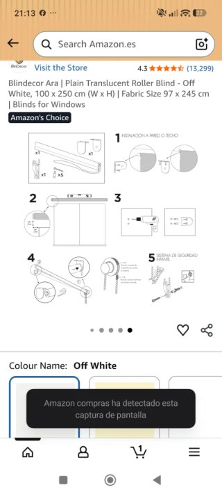 Estor Enrollable Blindecor Transparente Blanco
