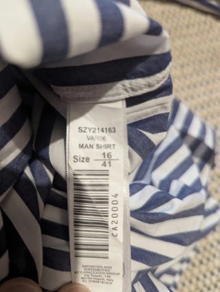 Camicia uomo 100% cotone Antonio Fusaro taglia 41