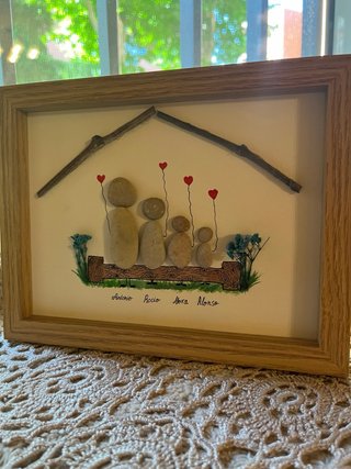 Cuadro de piedras y madera