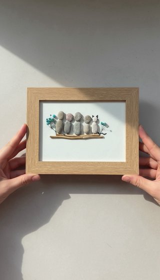Cuadro de piedras y madera