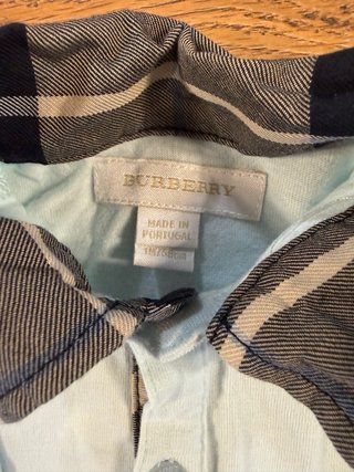 Body Burberry Bebé Celeste - Talla 1 mes