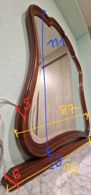 Espejo tocador madera y cristal