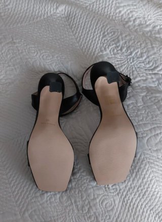 Sandali Neri Nuovi in Pelle Made in Italy Tg. 40