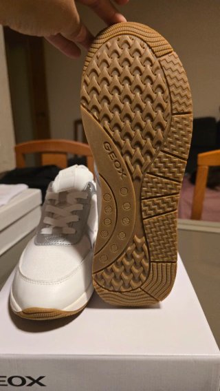 Zapatillas Geox Mujer Talla 38 Blancas y Plateadas