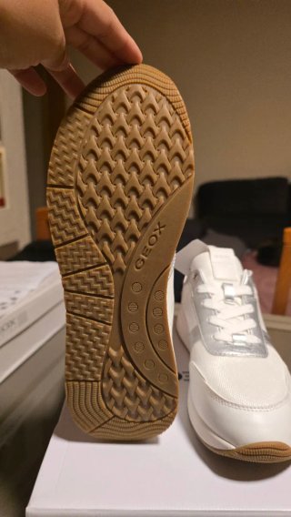 Zapatillas Geox Mujer Talla 38 Blancas y Plateadas