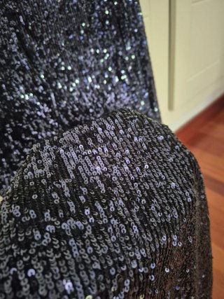 Vestido lentejuelas Zara azul marino
