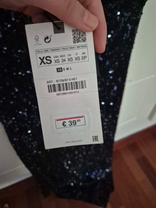 Vestido lentejuelas Zara azul marino