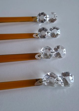 LÁGRIMAS DE CRISTAL DE MURANO GOTA AMBAR 20CM
