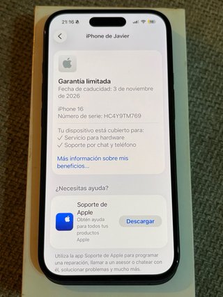 iPhone 16 128GB Negro.