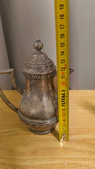 Juego café vintage 4 piezas metal plateado