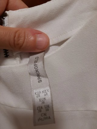 Blusa Springfield blanca manga corta
