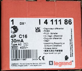 Magnetotérmico Diferencial Legrand 4P C16 30mA