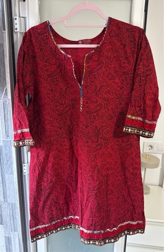Túnica Kurti Estampada Roja