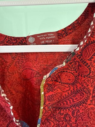 Túnica Kurti Estampada Roja