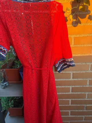Kimono calado rojo