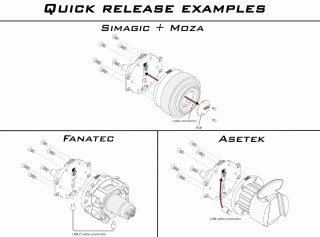 Adattatore QR Thrustmaster per Simagic/Moza/Fanatec