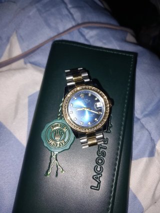 Pulsera Rolex Oro y Plata y  piedras