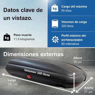 Cofre de techo 320l