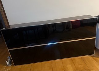 Estantería moderna cristal y madera