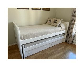 Cama nido blanca con 2 colchones y cajones