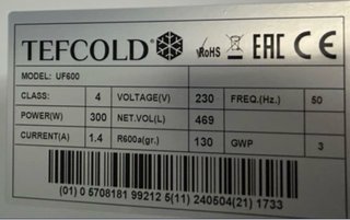 Congelador Vertical TEFCOLD UF600