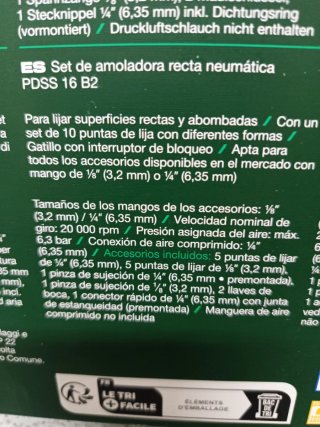 Amoladora recta neumática Parkside