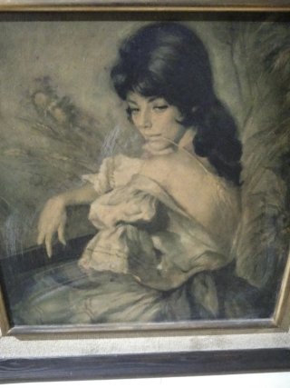 Cuadro al oleo  muy antiguo mujer